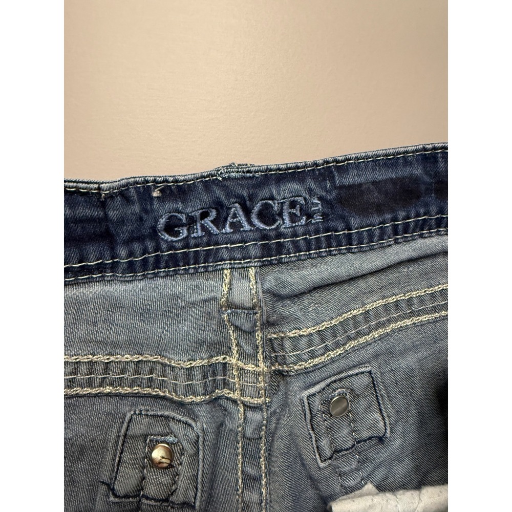 Grace in LA Womens Bootcut Jeans Size 28 Medium Wash Embroidered Western Denim - Picture 2 of 7